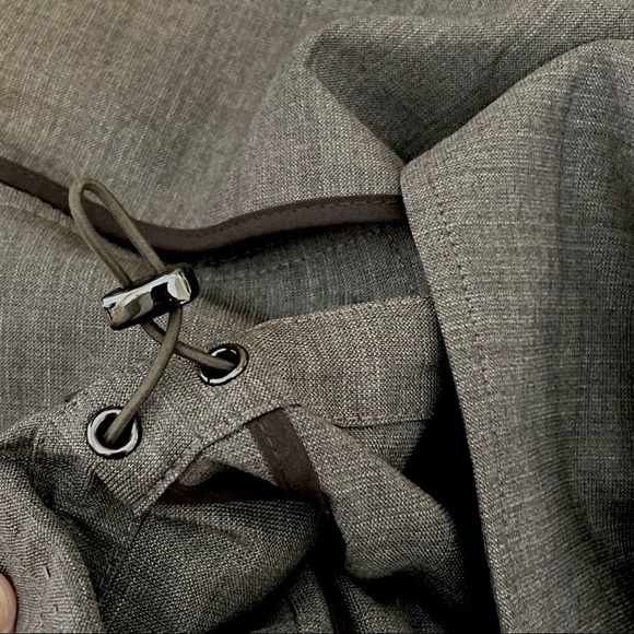 W By Worth Wool & Silk Roll Tab Taupe Lightweight Fitted Blazer Jacket Size 2 - Picture 9 of 10